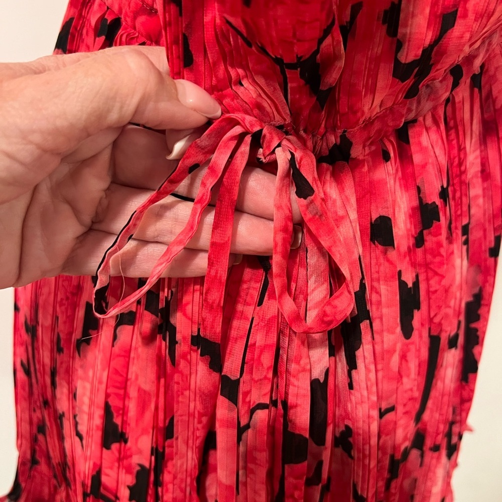 Kenzo Paris Peonie Crepe Tiered Flare Dress Size Medium - Picture 9 of 12